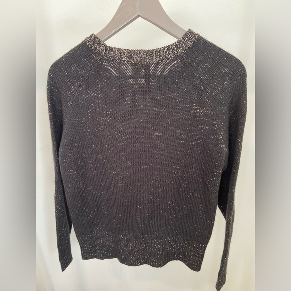H&M Knit Raglan Black & Gold Scoop Neck Sweater - Picture 5 of 12